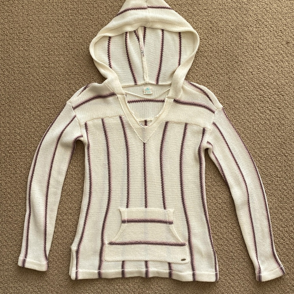 Women O’Neil cream color striped sweater